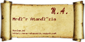 Mrár Atanázia névjegykártya